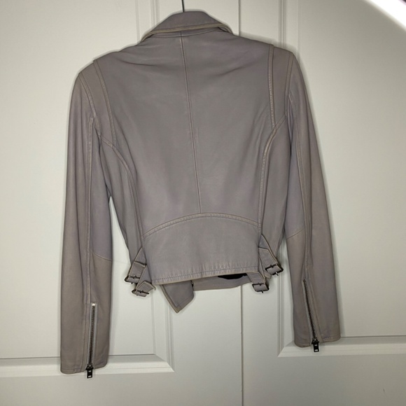 IRO Ashville Cropped Leather Jacket in Light Purple Size 40 - Picture 2 of 16